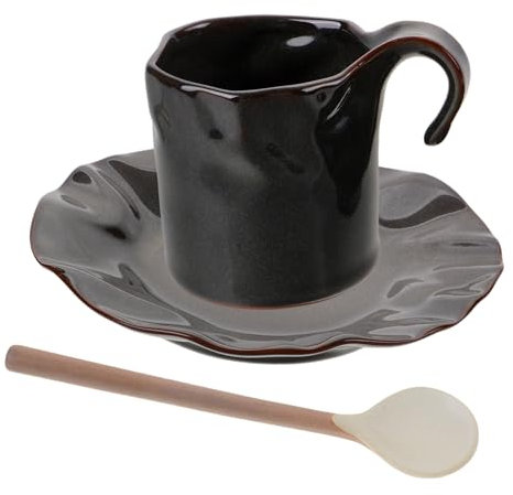 OUNONA 1 Juego Taza De Café y Plato Aislar Taza De Cerámica Con Platillo Tazas De Café Antiguas Coffee Cerámica