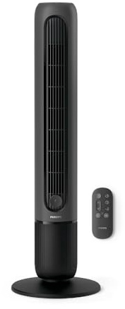 Philips Ventilador de torre Serie 5000 - Potente 8,0 m/s, ultrasilencioso 24 dB, ventilador torre bajo consumo energético, 5 velocidades, modo Sleep, temporizador de 9h, oscilación de 80° (CX5540/01)