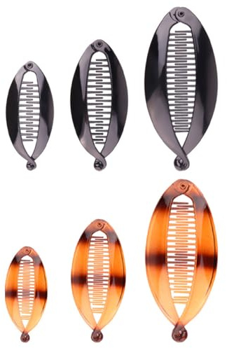 MAGICLULU Pinces à Cheveux Banane Qui N’abîme Pas Cheveux en Résine pour Femmes Lot de 6 Clip Classique Yoga Cyclisme