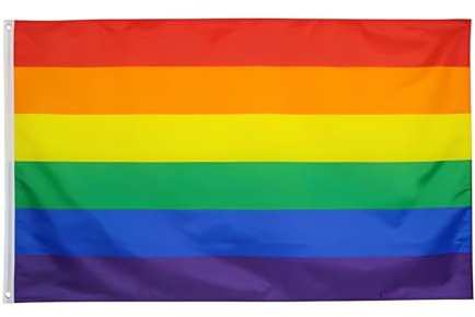 NOPVUFA Bandera LGBT Grande 90x150 cm - Bandera del Orgullo Gay Arcoíris con Colores Vivos y Ojales de Latón - Decoración Exterior e Interior para Celebraciones y Festivales Pride (1 Pieza)