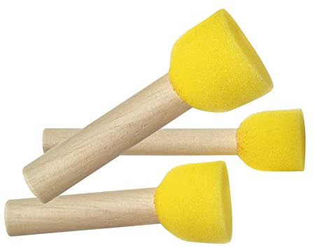 Rayher Assortiment de tampons en mousse, 3 pces., 3 tailles Ø 1-2-3cm, réutilisable, arts créatifs, pochoir, scrapbooking, adultes, enfants- 3843400