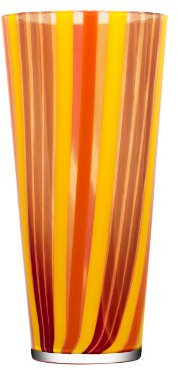 Kosta Boda Cabana Vase, Orange und Grün