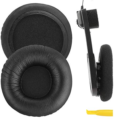 Geekria QuickFit Protein Leather Replacement Ear Pads for KOSS Porta Pro PP, KSC35, KSC75, KSC55, KSC50, KSC-10, KTX PRO1, KTX8, PTX6 Headphones Earpads, Headset Ear Cushion Repair Parts (Black)