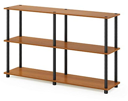 Furinno 3-Ebenen Mehrzweck-Regal, holz, Helle Kirsche/Schwarz, 29.46 x 119.89 x 74.93 cm