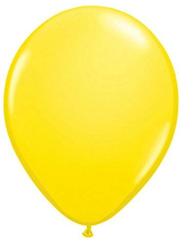 05 Round Yellow 100Ct Qualatex Plain Latex Balloons. Bag of 100 Balloons