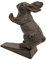 16cm Cast Iron Rabbit Doorstop - Mr Rabbit is holding The door open! - an amusing and practical accessory for any doorway!