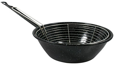 Esmaltaciones La Estrella Jaspeada - Sartén Honda con cestillo, 24 cm