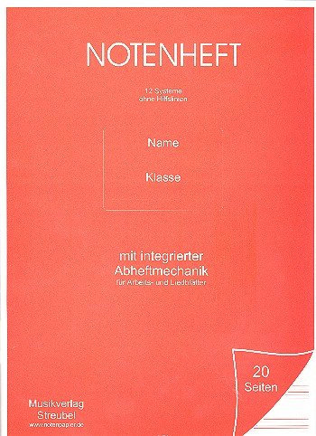 Notenheft 12 Systeme Din A4 hoch ohne Hilfslinien mit integrierter Abheftmechanik