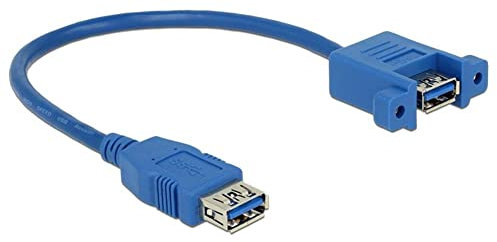 Delock Kabel USB 3.0 A Buchse > USB 3.0 A Buchse zum Einbau 0, 25 m, Blau