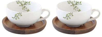 Easy Life 1081NTRA Coffret 2 Tasses Café + Soucoupe, Porcelaine, Blanc, 10 cm, 10.5 x 10.5 x 5.5 cm