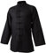 wu designs Leinen (Mittel) Kung Fu & Tai Chi Shirt Stehkragen Langarm - Taiji Anzug Schwarz 175