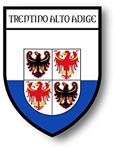 Akachafactory Stickers decal souvenir vinyl car shield flag crest italy trentino south tyrol