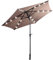 DREAMADE Parasol Inclinable de Jardin en Fer et Polyester 2,7M avec Manivelle Rotative 18 Lampes à LED Panneau Solaire de 1,5W Rouge Vineux Beige Brun (Brun)