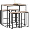 SoBuy Conjunto Mesa Alta de Cocina con 4 Taburetes – Mesa de Bar Alta para Cocina y Comedor, Ahorro de Espacio para Pisos Pequeños, Balcón o Isla Cocina, Acabado Madera Natural, 100x60x93cm OGT15-N