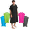 Fit-Flip Surf Poncho Mikrofaser - Umkleidehilfe Strand - Badeponcho für Erwachsene - Duschponcho schnelltrocknend - Strandponcho für Surfer - Surfponchos Ultraleicht (Größe L, Schwarz/Grün)