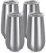 Lifecapido 4 Pack Stemless Double Insulated Champagne Flute Tumbler with Lid, 6 Oz Unbreakable Reusable Cocktail Champagne Toasting Glasses, Great Gift for Friends Family Christmas Birthday, Silver
