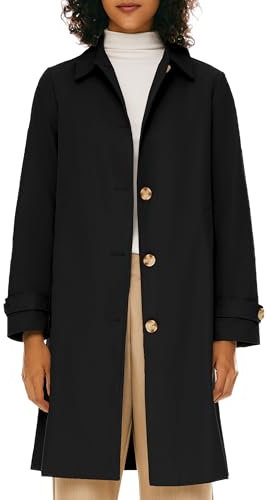 Orolay Women's Trench Coat Single-Breasted Mid Long Classic Lapel Windproof Slim Outerwear Coats Black M