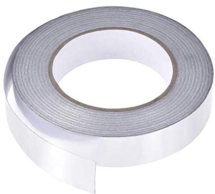 sourcing map Aluminum Foil Tape, 25mmx50m Self-adhesive Waterproof High Temperature Sealing Tapes for HVAC Duct Pipe Insulation