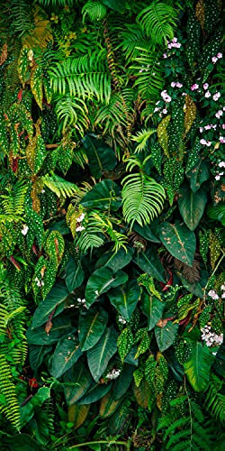 wandmotiv24 Türtapete Wand aus Blättern, Urwald, Natur, Grün 100 x 200cm (B x H) - Dekorfolie selbstklebend Sticker für Türen, Türfolie, Aufkleber, M1352