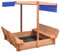 vidaXL Sandbox with Roof: Wooden Outdoor Play Area for Kids with Built-in Benches & UV-Protective Canopy - Brown, Firwood