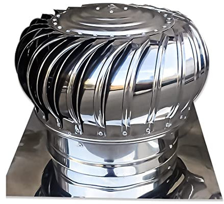 SHUDONGDEN Chimenea Giratorio Capucha Sombrero Extractor Tapa De Chimenea De Acero Inoxidable Tapa De Protección De Pájaro Spinner Tapa De Chimenea Anticaída,450mm/17.71in