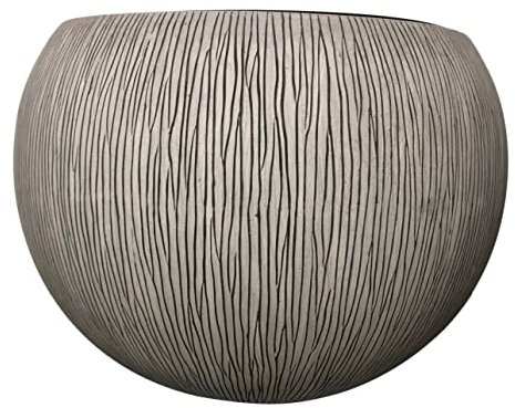 Blumentopf Kugel Fiberstone Betonoptik grau rund 40 cm für innen und außen