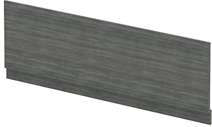 nuie MPD507N Modern Bathroom Straight Bath Front Panel and Plinth, 560 x 1795 x 36mm, Anthracite Woodgrain