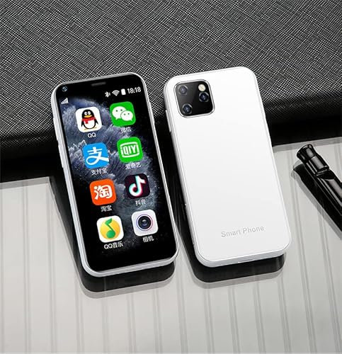 Tonysa Mini Teléfono Inteligente 3G para Android, Teléfono Celular de Bolsillo, Teléfono Móvil Pequeño Portátil, Mini Teléfono con Pantalla Táctil de 2.5', Compatible con Internet 3G, WiFi,(Blanco)