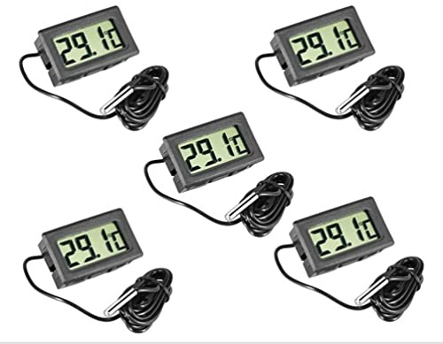 Ziyan 5 Stück LCD Digital Thermometer temperaturfühler Sensor Tester für Kühlschrank Freezers Aquarium