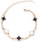 TOEECY Bracelet Double Chaîne Trèfle Argent 925 Malachite Nacre Bijou Femme Élégant Charme Ajustable Luxueux