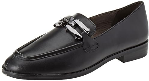 s.Oliver Damen Loafer ohne Absatz aus Leder Spitz, Schwarz (Black Nappa), 38 EU