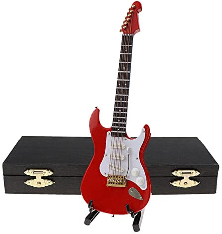 COOKOE Mini-Gitarre, Holz, Miniatur-Gitarre, Modell, Musikinstrument, Gitarre, Dekoration, Geschenk, Dekoration für Schlafzimmer, Wohnzimmer