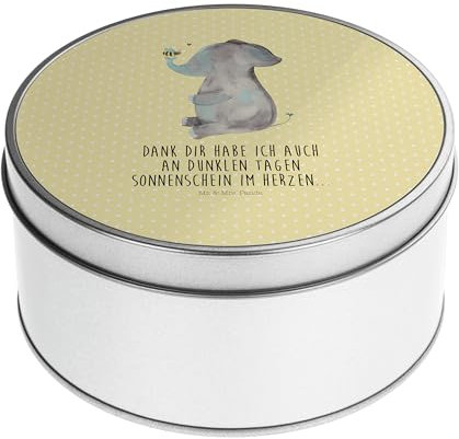 Mr. & Mrs. Panda Blechdose rund Elefant Biene - Geschenk, Vorratsdose, Liebe, Gute Laune, lustige Sprüche, Metallbox, Metallkiste, Hochzeitsgeschenk,