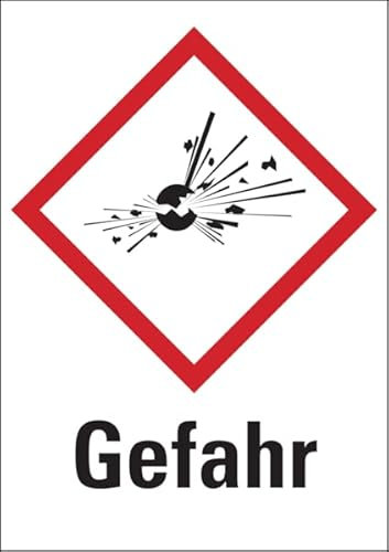 Dreifke® Gefahrstoffetiketten - Explodierende Bombe (GHS01) & Signalwort Gefahr | Folie selbstklebend | 105x148 mm