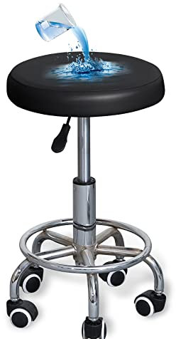 Bestenrose Hockerbezug Rund 2 Stück wasserdichte Bezug für Barhocker Stuhlhussen PU Sitzkissen Bürostuhl Hocker Bezug Sitzkissenbezug für Esszimmerstühle Runder Hocker