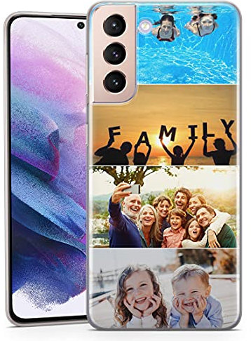 TULLUN Personalisierte Handyhülle für Samsung Galaxy A14 5G - Ihr Eigenes Collage Bild Foto Idee Design Stil Brauch Soft Gel Schutzhülle HandyHülle - Collage mit 4 Fotos