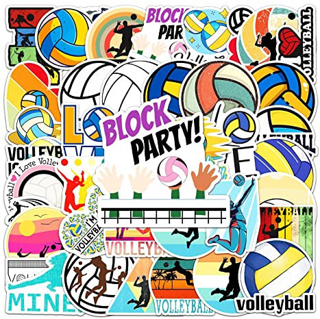 Volleyball-Aufkleber für Teenager, Jungen und Mädchen, Skateboard, Gitarre, Tür, Laptop, Gepäck, Auto, Fahrrad, Wasserflasche, Geburtstagsparty, 50 Stück