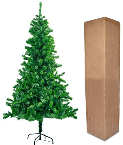 SHATCHI Árbol de Navidad Artificial Verde Pino Boston de 4 pies/5 pies/6 pies, Soporte de Metal Tradicional Realista, Ramas Naturales, decoración Festiva de Navidad, cloruro de polivinilo, 4 pies