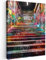 MuchoWow© Bilder 60x80 cm Wohnzimmer Deko Modern Wandbild Foto auf Leinwand Bild Schlafzimmer Room Decor Geschenke Banksy - Street Pop Art - Treppe - Graffiti - Farben - Kunst