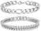 Aospkle Männerschmuck Edelstahl Kette Geschenk für Männer, 2PCS kubanischer Link Figaro Armband, Silber Robuste 316L Edelstahl kubanische Link Kette für Männer Schmuck Set, 23 cm