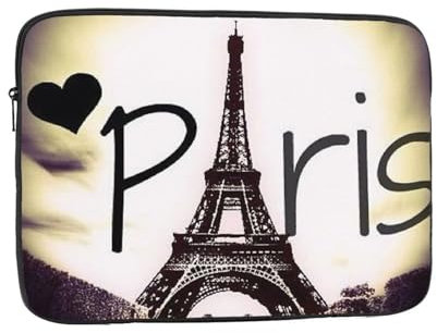 Torre Eiffel Love Parigi Stampa Laptop Sleeve Moda Leggero Laptop Case Borsa Per 10-17 Pollici Notebook Tablet 10