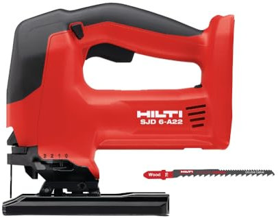 Hilti SJD 6-A22 Cordless Orbital Jigsaw, Compatible with 22V Li-ion Batteries, Variable-Speed Trigger, Keyless Chuck, LED Light, Suitable for Wood, Metal, Sandwich Panel, Bare Tool (2133670)