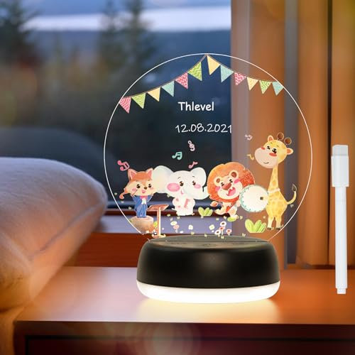 Thlevel Personalisiertes Nachtlicht Nachtlampe Lampe mit Acrylplatte für Kinder Schlafzimmer Kinderzimmer Wohnzimmer