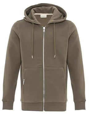 Cipo & Baxx Herren Sweatjacke Hoodie CL556 Khaki – Stylischer Pullover im Modernen Casual Streetwear Stil mit Reißverschluss & Kapuze für Alltag Freizeit & Party - CL556 Khaki XL
