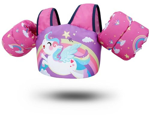 Zeraty Chaleco de natación Infantil Niños Flotadores Los niños nadan Brazo Banda con arnés de Hombro Brazo Alas, Natación Ayudas Chaqueta para 20-50 lbs/2-6 años de Edad Niños/Niñas