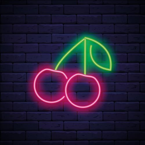 Pro-Art Glasbild Neon Cherry, 50x50 cm