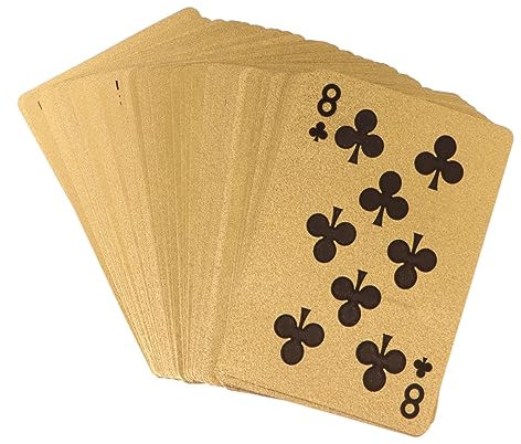 ibasenice Poker Set Goldfolie Muster Spielkarten Deck Poker Karten für Home Bar Büro