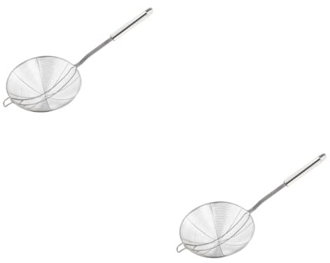 TOPBATHY 2stücke Stainless Steel Skimmer Mit Ergonomischem Griff Drahtgitter-sieb Für Heißes Öl Und Nudeln Für Hot Pot Frittieren Und Pasta Zubereitung