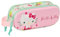 safta Hello Kitty 3D - Astuccio doppio 3D, astuccio per bambini, ideale per bambini in età scolastica, comodo e versatile, qualità e resistenza, 21 x 6 x 8 cm, colore: rosa/verde, rosa/verde,