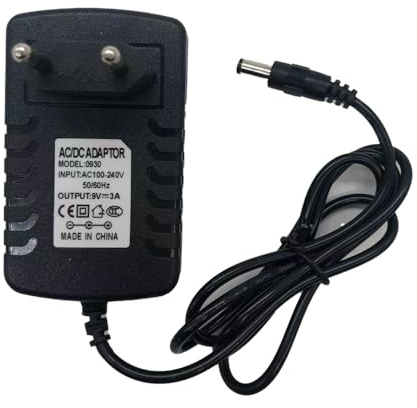 Chargeur d'alimentation 9V 3A Adaptateur d'alimentation 100V-240V AC à DC,27W Transformateurs 5,5 x 2,1/2,5mm pour Caméra, Routeur, Bande Lumineuse LED